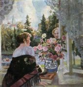 Сцена у окна. 1921 - Кустодиев