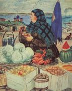 Торговка овощами. 1920 - Кустодиев