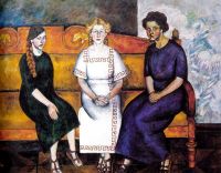 Три сестры на диване. Портрет Н.,Л. и Е.Самойловых. 1911  - Машков