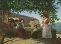 Рим. Итальянки на террасе (Тарантелла). 1846  - Мокрицкий
