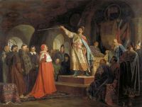 Роман Галицкий принимает послов папы Иннокентия III. 1875  - Неврев