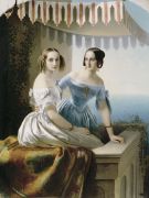 Портрет великих княжон Марии Николаевны и Ольги Николаевны. 1838. Холст - Нефф