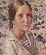 Девочка на пляже. 1925 - Петров-Водкин
