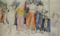 Эскиз к картине Девушки на Волге. 1914 - Петров-Водкин