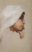 Голова молодой женщины в белом покрывале. 1880-е - Поленов