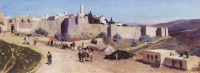 Иерусалим с западной стороны. Яффские ворота и цитадель. 1882 - Поленов