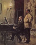 С.И.Мамонтов и П.А.Спиро у рояля. 1882 - Поленов