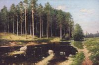 Сосновый бор на берегу реки - Поленов