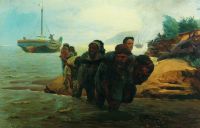 Бурлаки, идущие вброд. 1872 - Репин