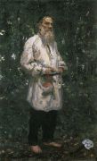 Л.Н.Толстой босой. 1891 - Репин