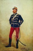 Молодой мужчина в военной форме. 1873 - Репин