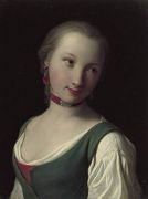 Портрет девушки в зеленом жилете и белой блузке. середина XVIII века  - Ротари