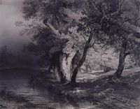 Лес у озера, освещенный солнцем. 1856 - Саврасов