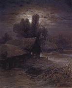 Лунная ночь в деревне (Зимняя ночь). 1869 - Саврасов
