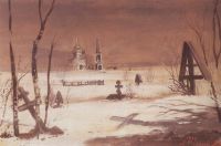Сельское кладбище в лунную ночь. 1887 - Саврасов
