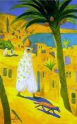 1910 Каир. Финиковая пальма и восточная женщина. Х., м. - Сарьян
