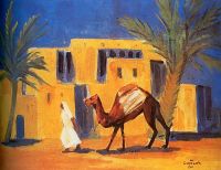 1911 Бедуин с верблюдом. Феллахская деревня. - Сарьян