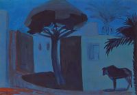1911 Ночной пейзаж. Египет. К., т. 47х68 ЧС (МС q) - Сарьян