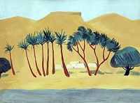 1911 Оазис в пустыне. Картон, темпера. 50х66 - Сарьян