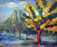 1918 Деревья. Х., м. 32х37.5 (ГРМ q) - Сарьян