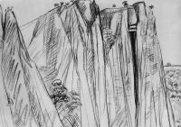 1929 Отвесные скалы. Рис. МС - Сарьян