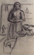 Крестьянка на кухне. 1900-е - Серебрякова