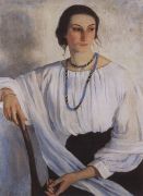 Портрет Е.Е.Зеленковой, урожденной Лансере, сестры художницы. 1913 - Серебрякова