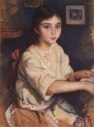 Портрет О.И.Рыбаковой в детстве. 1923 - Серебрякова