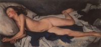 Спящая девочка на синем (Катюша на одеяле). 1923 - Серебрякова