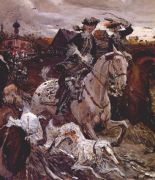 serov_peter_ii_and_princess_elizabeth_riding_to_hounds_1900 - Серов