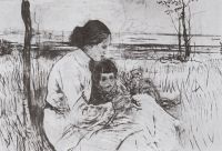 Дети художника. Ольга и Антоша Серовы. 1906 - Серов