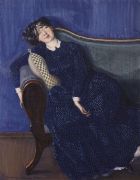 Спящая женщина в синем платье. 1903 - Сомов