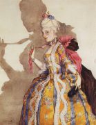 Эскиз костюма маркизы для Т.П.Карсавиной ( для танца на музыку Моцарта ). 1924 - Сомов
