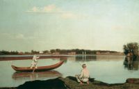 Рыбаки. Вид в Спасском. Вторая половина 1840-х, холст, масло, 67х102 см - Сорока (Васильев)