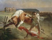 Ян Усмовец, удерживающий быка. 1849, холст, масло, 207х266 см - Сорокин