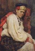 Натурщица в старинном русском костюме. 1882 - Суриков