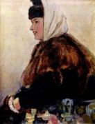 Портрет молодой женщины в шубе с муфтой. 1890 - Суриков