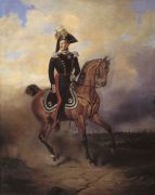Портрет императора Николая I на коне. 1840. Холст, масло. 131х105 см - Тимм