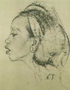 Женская голова. 1938  - Фешин
