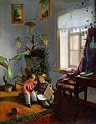 В комнате (мальчики, рассматривающие альбом с картинками). 1854  - Хруцкий