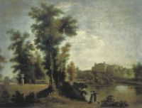 Вид на Гатчинский дворец с Длинного острова. 1796 - Щедрин