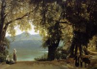 Озеро Альбано в окрестностях Рима. Не позднее 1825.  - Щедрин