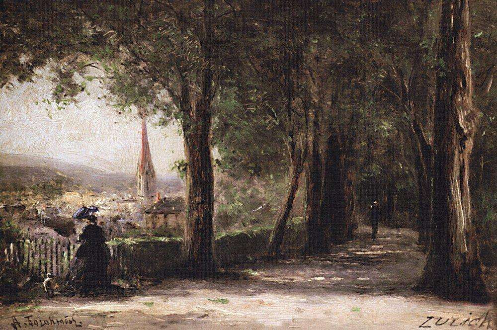 Аллея в Цюрихе. 1865 - Боголюбов Алексей Петрович
