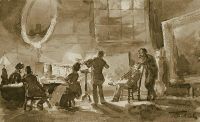 Вечер у К.Савицкого в Париже. 1874-1875 - Боголюбов
