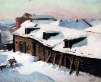 1933 Старый сарай в морозный день. Х., м. ГТГ - Грабарь