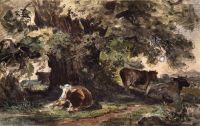 Стадо коров на отдыхе. 1862-1864 12,3х19,6 - Шишкин